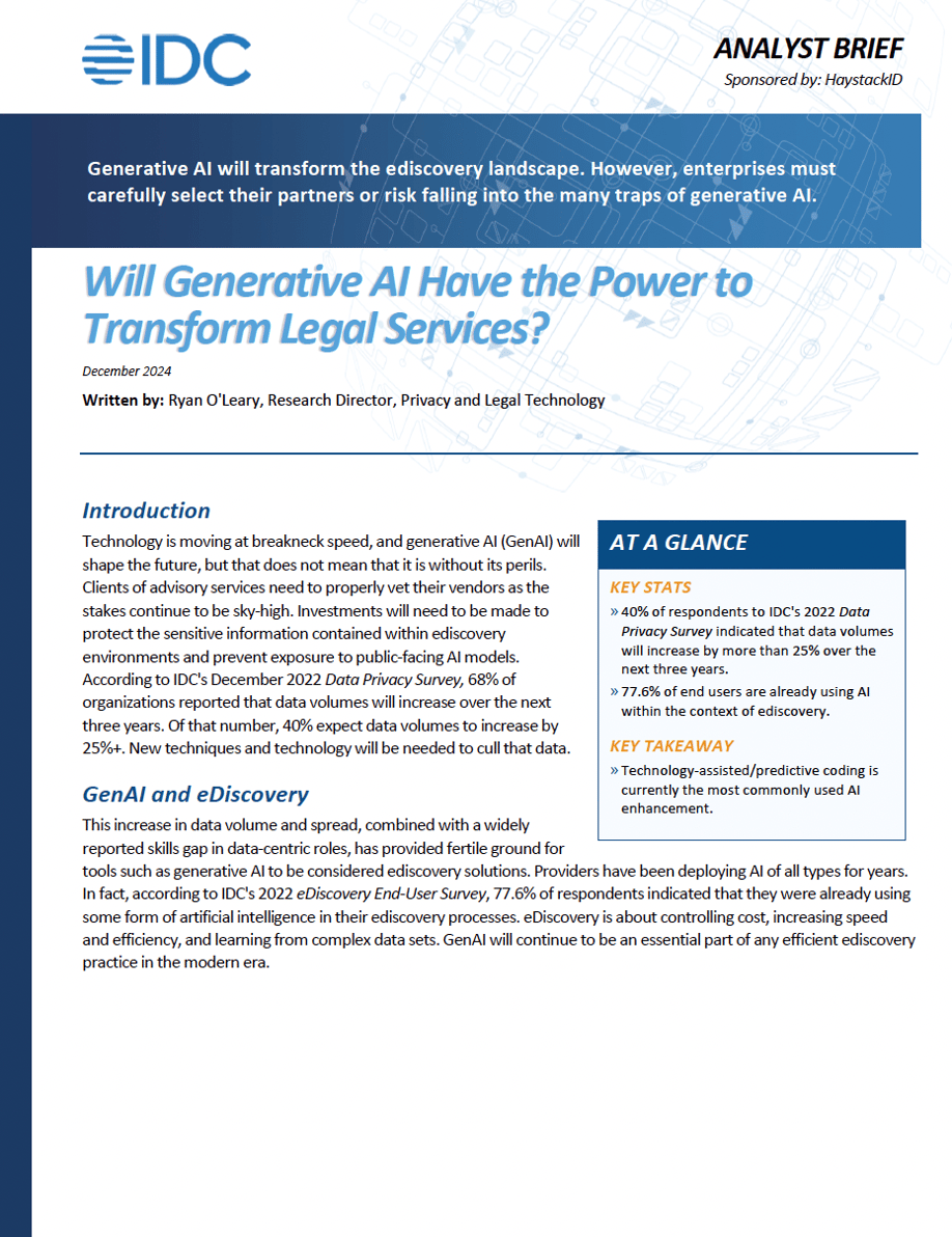 IDC WIll Generative AI Have the Power to Transform Legal Services